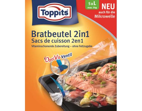 Toppits Bratbeutel 2 in 1 Grösse L, 37 x 43 cm, Inhalt: 5 Stk.