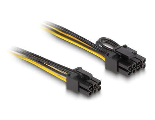 Delock Stromkabel PCI Express 6 Pin Stecker zu PCI Express 6+2 Pin Stecker, 50cm