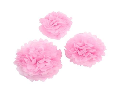 Creativ Company Papier-Pompons rosa 3 Stück: 20 + 24 + 30 cm
