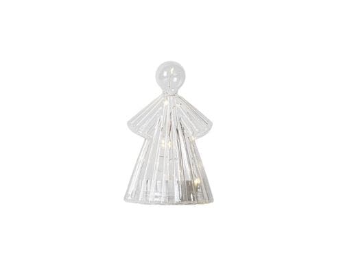 Sirius LED Engel Albert, Glas,weiss,10 LEDs 15x9.5 cm (HxD), inkl.2x1 CR2032 Batterien
