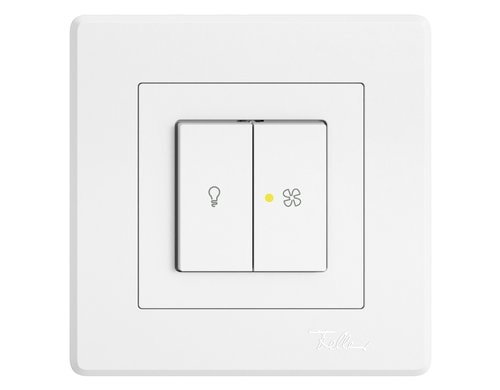 Feller EDIZIOliv Druckschalter Licht Venti Komplettset mit Steckklemmen Snapfix