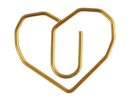 Creativ Company Büroklammer Gold Herz, 30x20 mm, 6 Stk.