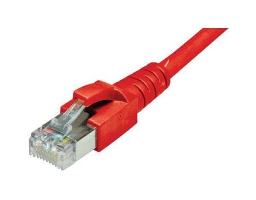 Dätwyler Patchkabel: S/FTP, 0.2m, rot Cat.6A, AWG26, 10Gbps, 500MHz