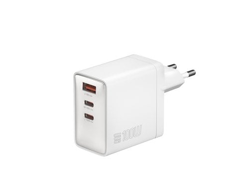4smarts Netzladegerät GaN Pocket 100W, 2C und 1A, weiss