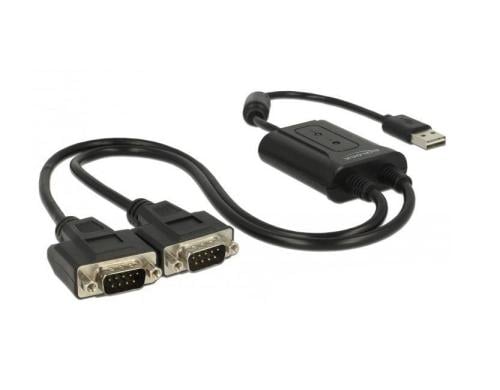 Delock Adapter USB-A>2x Seriell DB9 RS-232 USB 2.0