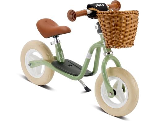 Laufrad LR M Classic mit Schaumreifen, Lenkerkorb, retro-grün