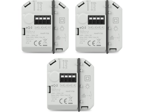 3x Homematic IP Schaltaktor (6 A) Kit Unterputz HmIP-FS6