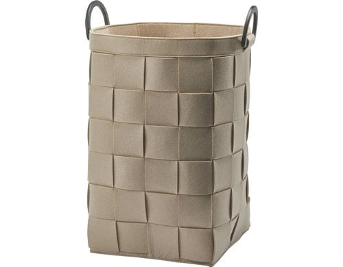 Aquanova Wäschekorb Dix 66L, Beige 34x34x57.5 cm, Polyester,Pet, Bambus