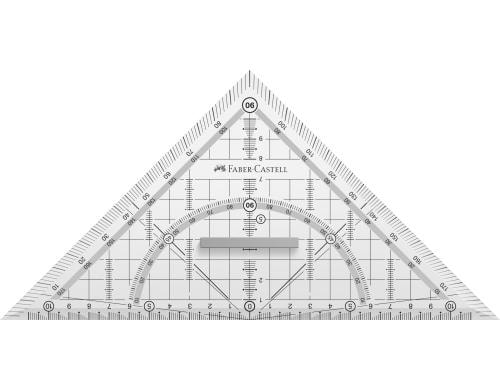 Faber-Castell Geodreieck 22 cm mit Griff glasklar