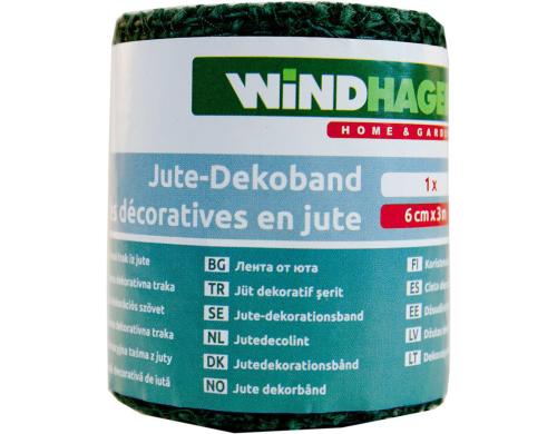 Windhager Jute-Deko-Band 6cmx300m grün