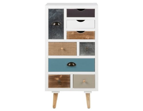 AC Design Kommode Thais MDF, 48x32x98 cm, Mehrfarbig