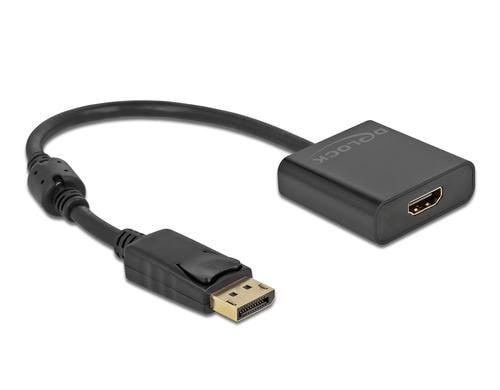 Adapter DP1.2 Stecker zu HDMI Buchse, 4K Aktiv, 20cm, schwarz