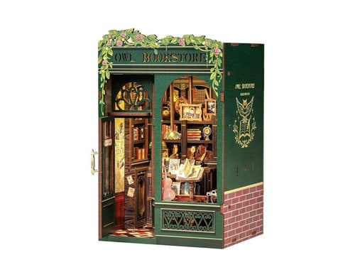 Spielmanufaktur Die Buchhandlung CNG-SD02 Book Nook, Holzbausatz, inkl. LED