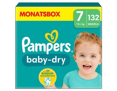 Pampers Baby Dry Gr.7 Extra Large 15+kg MonatsBox / 132 Stück