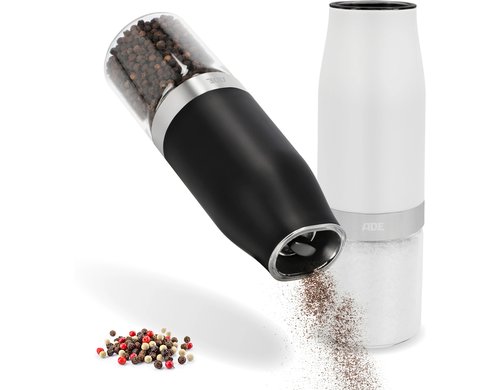 ADE elektrische Salz- und Pfeffermühle 2er Set schwarz und weiss