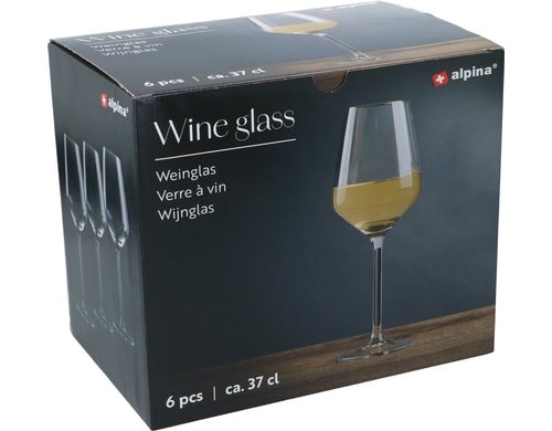 Alpina Weingläser Weisswein 37cl, 6 Stück Glas