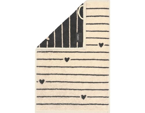 Cawö Gästetuch Heart Beats grau 30 x 50