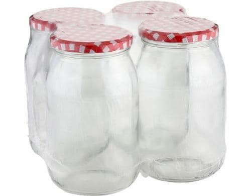 axentia Einmachglas Karo 948ml 4 Stk D: 8.5cm, H: 16.5cm
