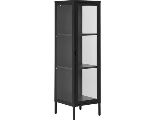 House Nordic Vitrine Brisbane 10cm Stahl, Schwarz, 40x35x140cm