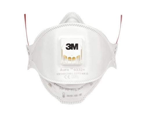 3M Atemschutzmaske 9332+, FFP3, 10 Stück Aura, für Dämmstoffe und Hartholz
