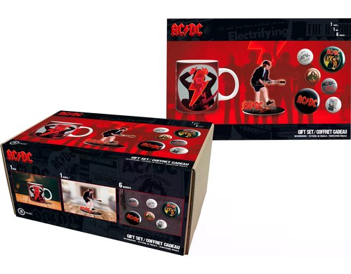 AC/DC Gift Box - Tasse, Figur, Badge Pack