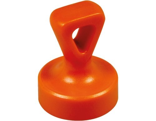 Berec Griffmagnet mit Öse, orange, 2-er Kunststoff, Ø 17 mm, Neodym