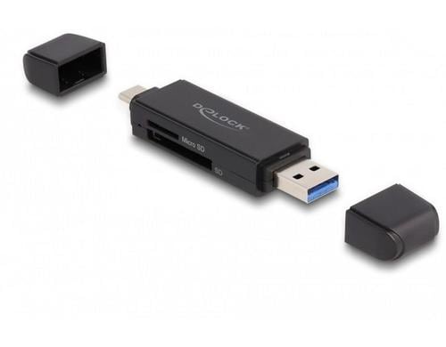 DeLock 91004 Card Reader SuperSpeed USB 5 Gbps USB Typ-C/Typ-A für SD und Micro SD