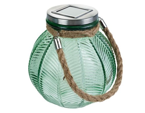 COCON Glaskastenleuchte grün 15LED, warmlicht, solar 2V/40mAH