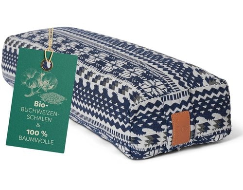 DoYourYoga Yogabolster Paravati Rechteck Style 1 blau-weiß Buchweizen