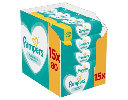 Pampers Feuchte Tücher Sensitive Gigapack Ecom 15 x 80 Stk.