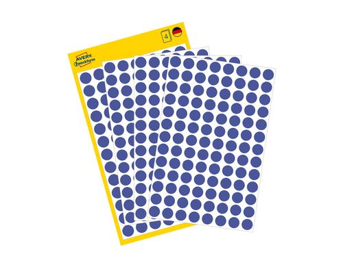 Avery Zweckform wiederablösb. Punkte, blau Inhalt: 416 Etik. / 4 Blatt