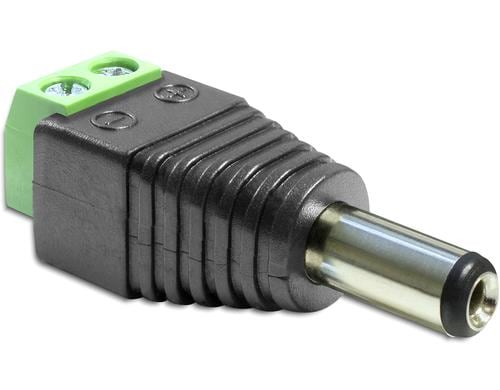 Delock Adapter DC, 5,5 x 2,5mm Stecker Terminalblock, 2 Pin