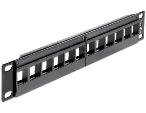 Delock 12-Port 10 Patchpanel Keystone schwarz, für Keystone Module