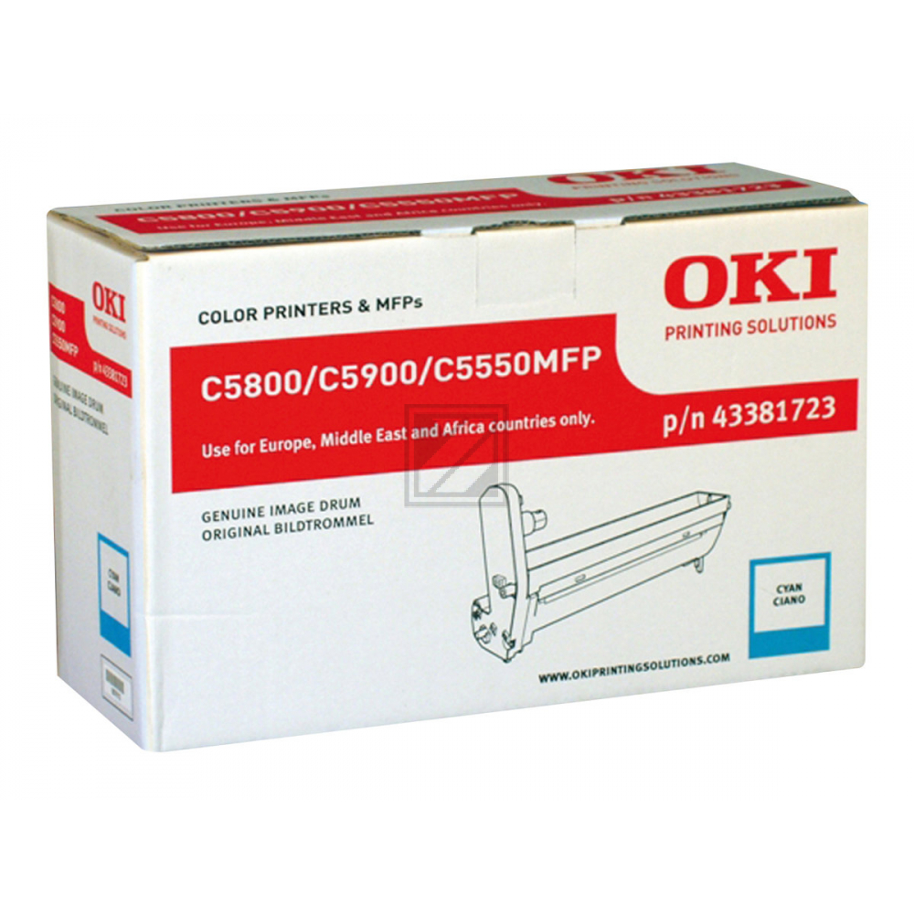 Bildtrommel cyan zu OKI 5800/5900 Lebensdauer ca. 20000 Seiten, 43381723