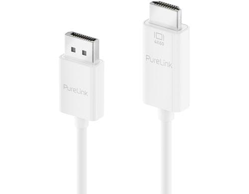 Purelink Displayport auf HDMI Kabel, 1.5m 4K60Hz, iSerie, Farbe: weiss