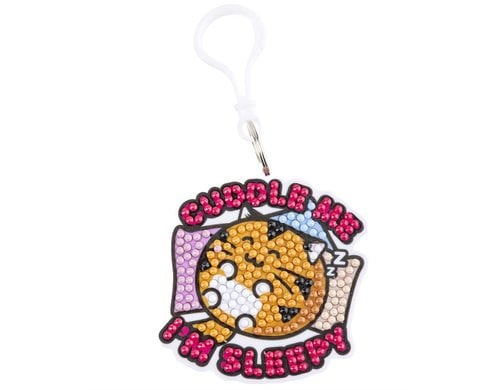 Cuddle Me Im Sleepy Crystal Art Bag Charm