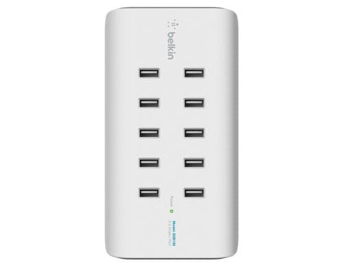Belkin 10-Port USB Ladestation weiss 120W, 2.4A pro Port